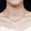 EWYA Sparkling Real Full 2.5/3/4/5mm D Color Moissanite Tennis Necklace for Women S Sier Diamond Neck Chain Necklaces Gift