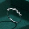 2024 NEW Trend Diamond Couple Rings For Women Real S Sier Rectangle Crystal Zircon Engagement Valentine Gift Jewelry