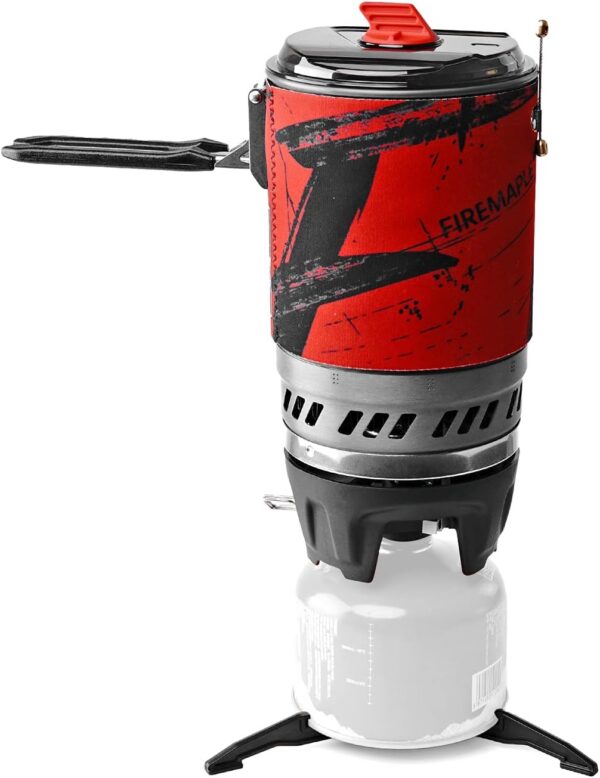 b15b8bba18cb7f48 Fire Maple Polaris Pressure Regulator Cooking System | Portable Camping Backpacking Gas Stove with Piezo Ignition POT Support & Stand | Compact Gas Stove Burner for Hiking Bushcraft Trekking (Blue)