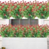 b16068ea37ba2084 AmyHomie 20 Bundles Artificial Flowers Outdoor UV Resistant Faux Flowers No Fade Fake Plastic Plants Garden Porch Window Box Decorating(Bright Yellow)