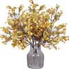 b165bea8ee626a3b Momkids 6 Pcs Babys Breath Bulk Artificial Faux Silk Flower Gypsophila Bouquet Winter Real Touch Fake Floral for Office Kitchen Wedding Restaurant Centerpieces Christmas Party Decor (White)