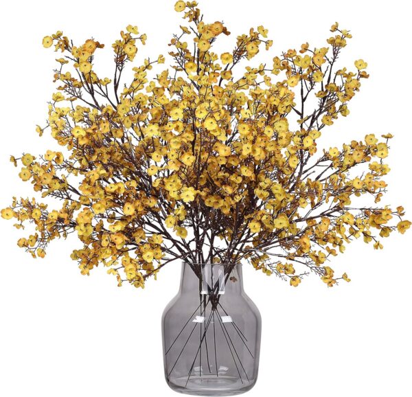 b165bea8ee626a3b Momkids 6 Pcs Babys Breath Bulk Artificial Faux Silk Flower Gypsophila Bouquet Winter Real Touch Fake Floral for Office Kitchen Wedding Restaurant Centerpieces Christmas Party Decor (White)