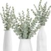 b167ce17f1a16134 85pcs Eucalyptus Stems Artificial Eucalyptus Leaves Stems Real Grey Green Touch Leaf Branches for Home Office Flowers Bouquet Centerpiece Wedding Decoration