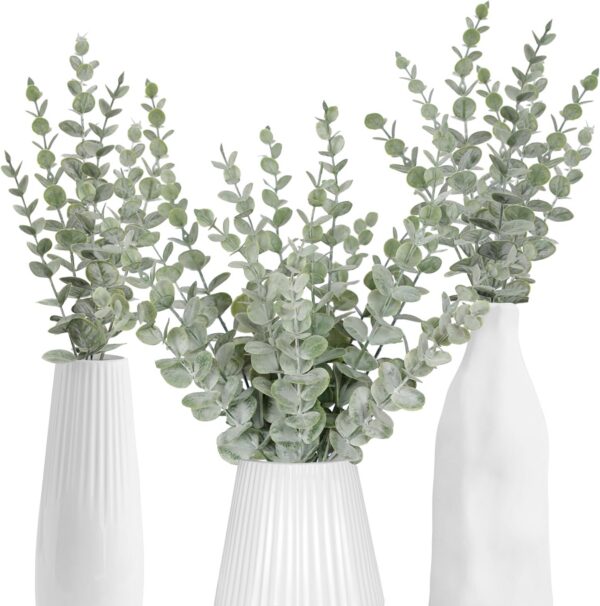 b167ce17f1a16134 85pcs Eucalyptus Stems Artificial Eucalyptus Leaves Stems Real Grey Green Touch Leaf Branches for Home Office Flowers Bouquet Centerpiece Wedding Decoration
