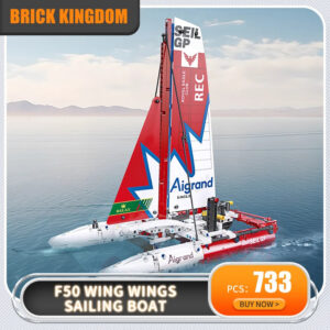 Bricks Toy F50 Hydrofoil Catamaran Sailboat Model Building Block Particle Kids Assembly Toy Tabletop Decoration Boy Adult Gifts