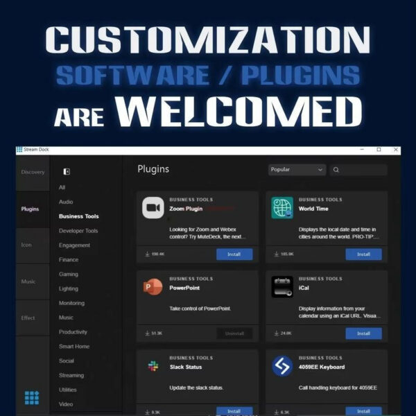 b18544e7a9555e4f Visual Stream Deck Keyboard Lcd 15 Keys Live Content Creation Controller Custom Button For Windows/os/android/ios Gift