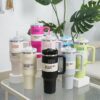 1pc New Quencher H2.0 40oz Stainless Steel Tumblers Cups With Silicone Handle Lid and Straw 2nd Generation Car Mugs Vacuum Insulated Water Bottles with G8821