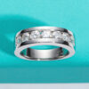 AnuJewel 4mm Moissanite Wedding Sterling Sier Lab Created Diamond Band Men Women Ring Customized Jewelry