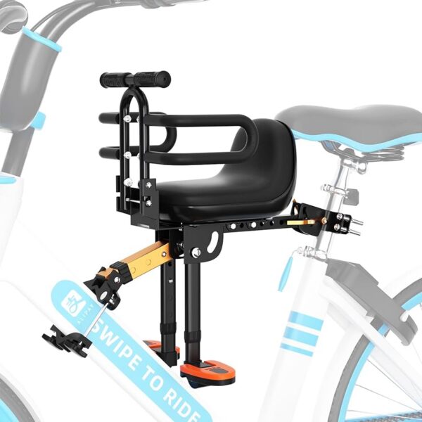 b1c806c09926f7aa Child Bike Seat, Kids Bike Seat with Guardrail, High Seat Cushion Backrest Mountain Bike Child Bike Seat, Bicycle Child Safety Seat for Children from 1 to 5 Years Old