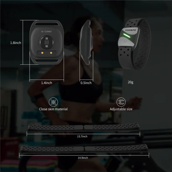 b1d93f9f02d87039 COOSPO HW807 HRV Heart Rate Monitor Armband Optical Outdoor Fitness Sensor Bluetooth 5.0 ANT+ IP67 Running Cycling for Wahoo