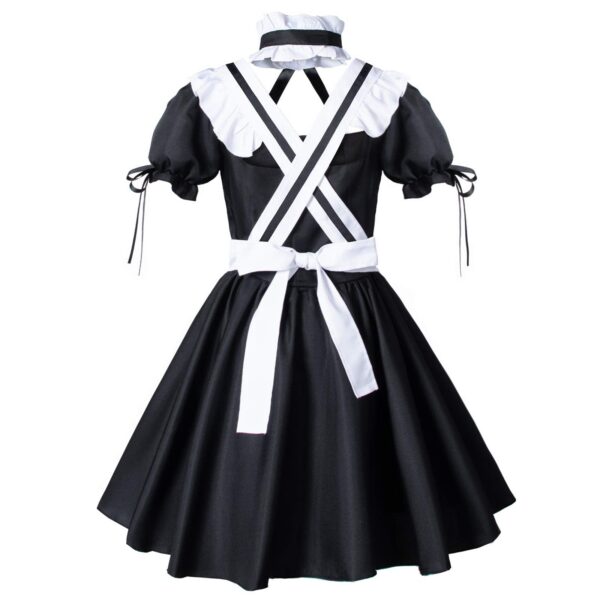 Anime French Maid Apron Lolita Fancy Dress Cosplay Costume Furry Cat Ear Gloves Socks Set(2XL)