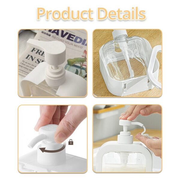 White Liquid Lotion Pump Refillable Shampoo Bottle Plastic Hand Soap Dispenser