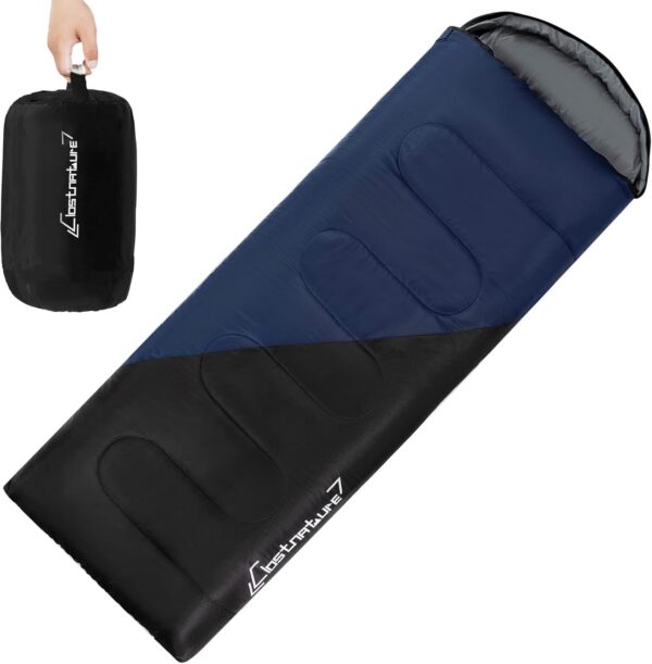 Clostnature Leichter Schlafsack für Camping – Outdoor Lässiger Deckenschlafsäcke mit Kleines Packmaß für Erwachsene, Damen, Herren, Wandern, Sport, Bergsteigen(Links Reißverschluss)