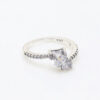 New arrival Double Heart Sparkling Ring Solid Sier Women girlfriend Gift Jewelry For Lover CZ diamond P brand finger nail Rings with Original box Set