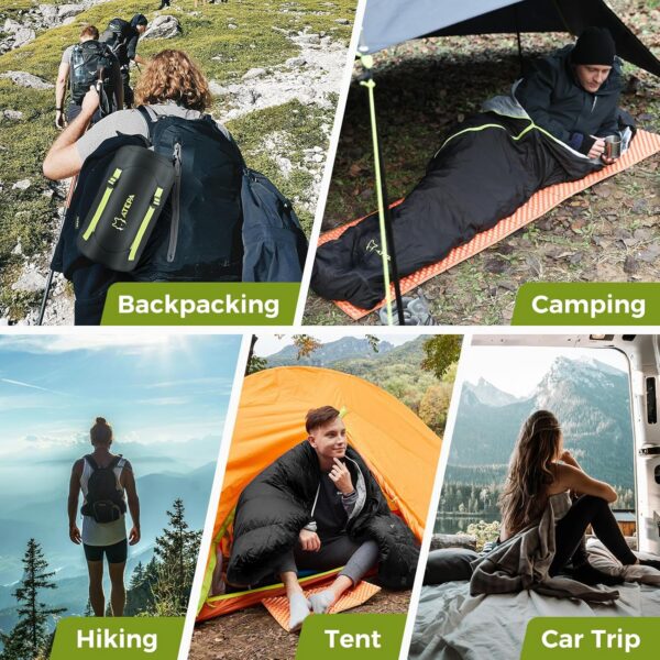 ATEPA Sleeping Bag for Adults, 3 Season Cold Weather & Warm Weather Compact Waterproof Sleeping Bag with Compression Sack for Camping Backpacking Hiking