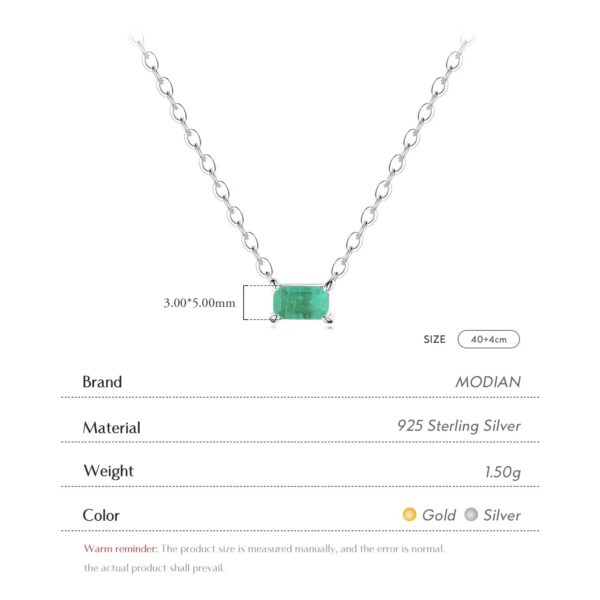 b23f4ff058e7cb63 Modian Authentic 925 Sterling Silver Green Tourmaline Necklace Pendant for Women Fashion Bijoux Wedding Statement Jewelry Gifts