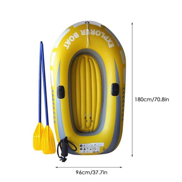 b24b634bc45444bf Iatable 2 People PVC Canoe Kayak Rubber Dinghy Thicken Foldable Drifting Fishing Boat Raft With Air Pump And Paddles