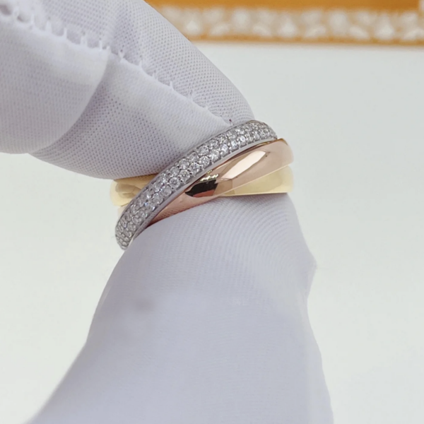 b2537771e800bfaf Sterling Sier High Quality Exquisite Diamond Tricolor 3-in-1 Ring for Women Fashion Classic Jewelry Party Gift