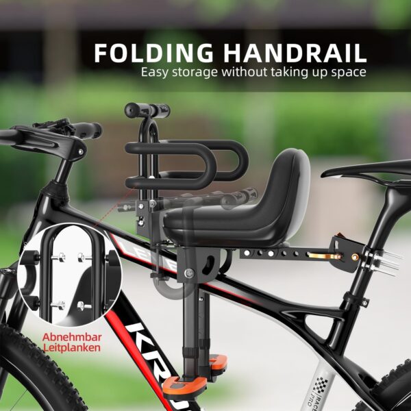 b256ea9b90b6698f Child Bike Seat, Kids Bike Seat with Guardrail, High Seat Cushion Backrest Mountain Bike Child Bike Seat, Bicycle Child Safety Seat for Children from 1 to 5 Years Old