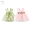 b26696758a94dc95 Sweet Flower Fairy Baby Girl Party Dresses Summer Solid Color Mesh Princess Evening Dress Kids Costume 0 to 3 Years Old Children