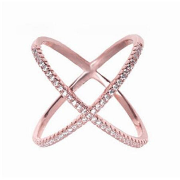 b27bcdf99b004491 Handmade S Sier Criss X Cross Rings, thin AAAAA Zircon rings,women wedding Micro Pave Ring