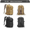b2814a33d6425e91 Tactical Backpack 3 Day Assault Pack Molle Bag 38/45L Large Outdoor Waterproof Hiking Camping Travel 600D Rucksack Men Fishing