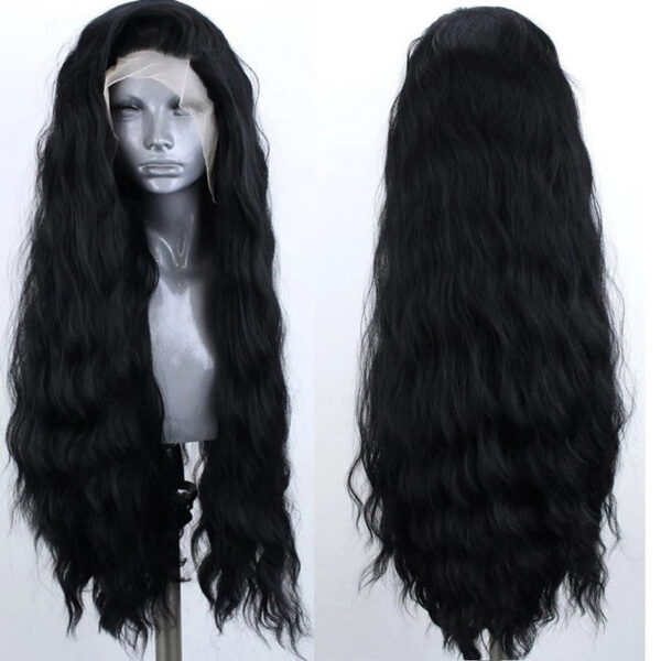 b2964006b2891e5e Front Wigs for Black Women Natural Hairline Synthetic Lace Long Brown Wig Pre Plucked Baby Hair Cosplay