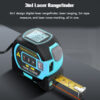 3in1 Measuring Laser Distance Meter Digital Electronic Roulette Stainless Tape Measure