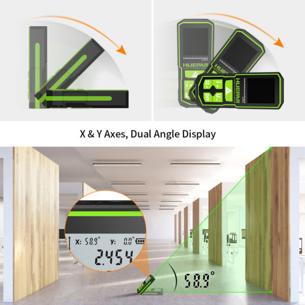 Huepar Rangefinder 60M 100M 120M Trena Laser Range Finder Green Beem Digital Tape Measure