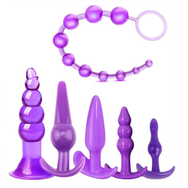 b2b475bfc009a40b 6pcs Butt Plug Training Kit Sexual Lubricante Anal Set Beginners Couples Gay Lesbian Sex Toys Flirt for Women Men