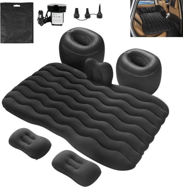 b2b5297469669fe9 Vextone Inflatable Air Mattress Rear Back Seat Car Bed - PVC Thickened Travel Camping Air Mattress for SUV Cars, Gray Sleeping Car Mattress - Universal Fit, with Pillows, Piers, Repair Pad