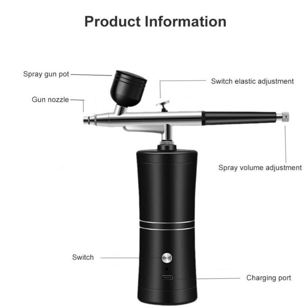 b2b57529944e0e62 7.4v With Portable Air Brush Nails For Nail Art Paint Painting Crafts Airbrush Compressor