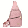 b2b716d26a1b911c Quilted Casual Chest Bag, Lightweight Foldable Sling Bag, Portable Trendy Versatile Shoulder Bag