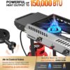 ROVSUN 2 Burner Outdoor Propane Gas Stove with Auto-ignition, Regulator & Shelf, 150,000 BTU Powerful Stand Cooker for Backyard Patio Cooking Home Brewing Canning Turkey Frying