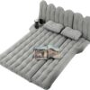 b2b91a7bd7a1efea SUV Air Mattress with Cup & Phone Holder, Flocked-Top Inflatable Car Mattress with Two Air Pillows & Electric Air Pump, Ideal SUV Mattress for Camping, Travel, and Road Trips (Grey)
