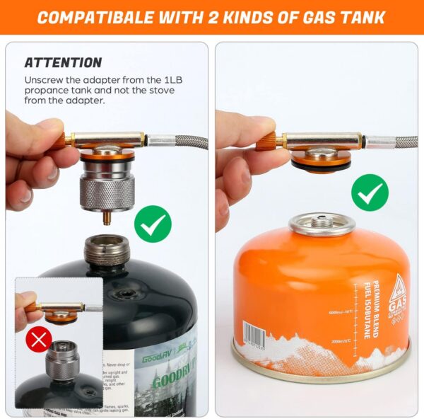b2bc852490500c10 Odoland 3500W/6800W Windproof Camp Stove Camping Gas Stove with Fuel Canister Adapter, Piezo Ignition, Carry Case, Portable Collapsible Stove Burner for Outdoor Backpacking Hiking and Picnic