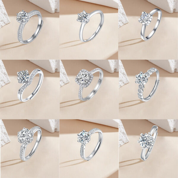 Artificial diamond moissanite metal setting is very shiny
