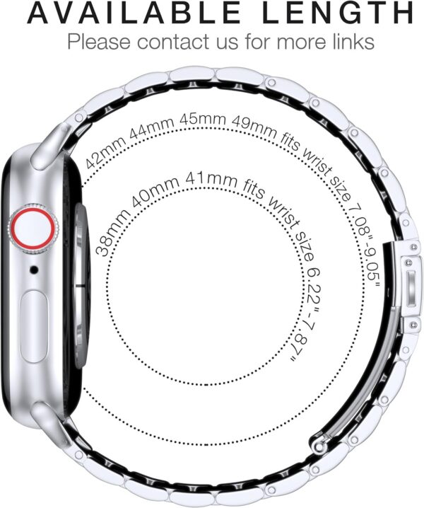 b2c6cd2a30a14ce9 EPULY Compatible with Apple Watch Band 42mm 44mm 45mm 38mm 40mm 41mm, Business Stainless Steel Metal Wristband for iWatch SE & Series 7 6 5 4 3 2 1 for Men Women (Silver, 41mm 40mm 38mm)