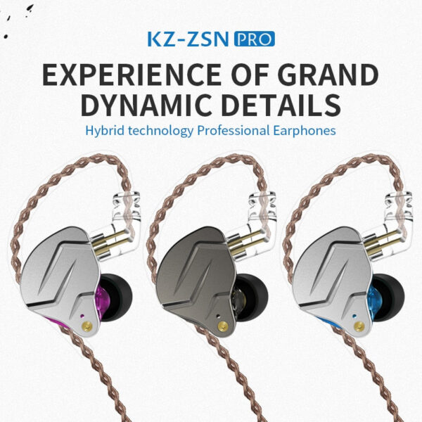 b2d694fa1ebf5c04 KZ ZSN PRO 1BA 1DD Hybrid Drive In Ear Earphones HIFI Metal Bass Earbud Sport Music Headset Replaceable