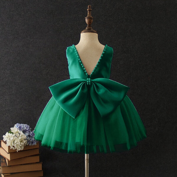b2e66998e71acecf Green Christmas Dress for Girls Toddler Kids 1st Birthday Party Gown Elegant Princess Beaded Backless Baby Girl Wedding Vestidos
