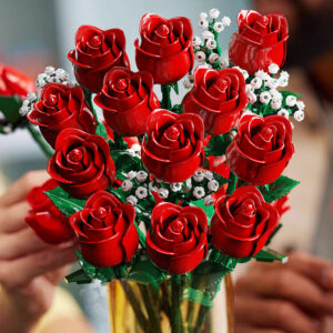 968PC Romantic Rose wer Bouquet Building Blocks Creative Home Desk Plant Decoration Assemble Bricks Toys For Gifts Girls Lady