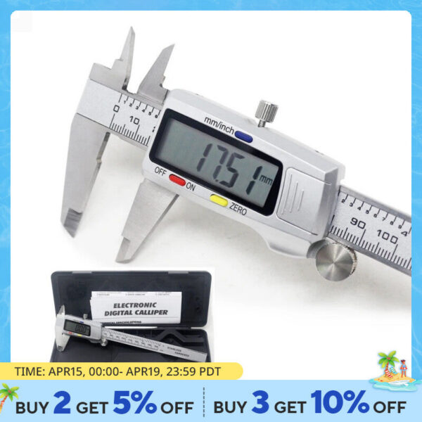 b2ee2c4d737b9586 6 Inch 150mm Digital Vernier Caliper Stainless Steel Micrometer Measuring Tool Depth Ruler Messschieber Paquimetro