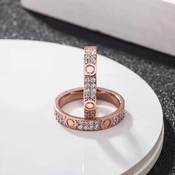 rings Starry ring nail designer womens Titanium steel rose gold sier plated with full diamond for Man wedding Engagement gift 4 5 6mm designers jewelry