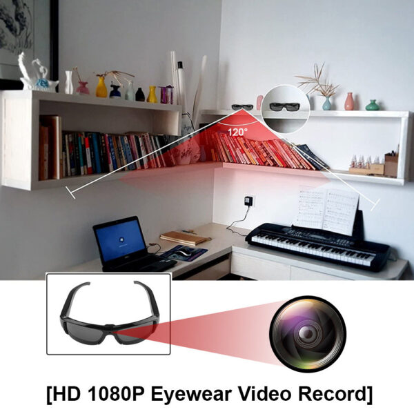 b2f42e38bc08ee87 1080p HD Mini Glasses Portable DVR Video Outdoor Sports Camera Recorder Wearable Bike Smart Sunglasses