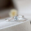 b2fd7dd0d1839101 Fashion Minimalist Stacking Wedding Thin for Women Sterling Sier Filled Small Light Blue Topaz Eternity Rings mujer