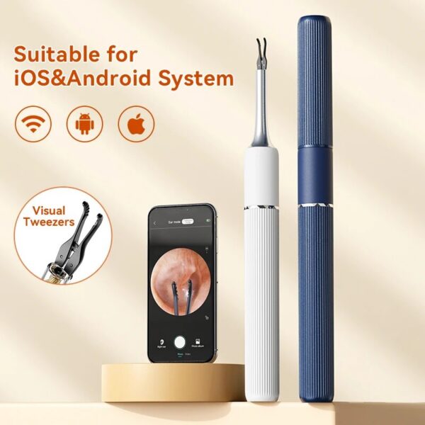 b3025fc0fee3e7cd Visual Endoscope 3.2mm Camera Len Electric Cleaner Otoscope Wax Removal 8MP HD Pixels Ear Tweezer Kit Tools