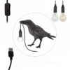 The Gothic Lamp,Cute Black Raven Desk Light with USB Line,Unique Resin Halloween Crow for Table Decor,Goth Decor,Black Bird Decor, Art Decor,Home Decor,Living Room,Bedroom (2 Bulbs)