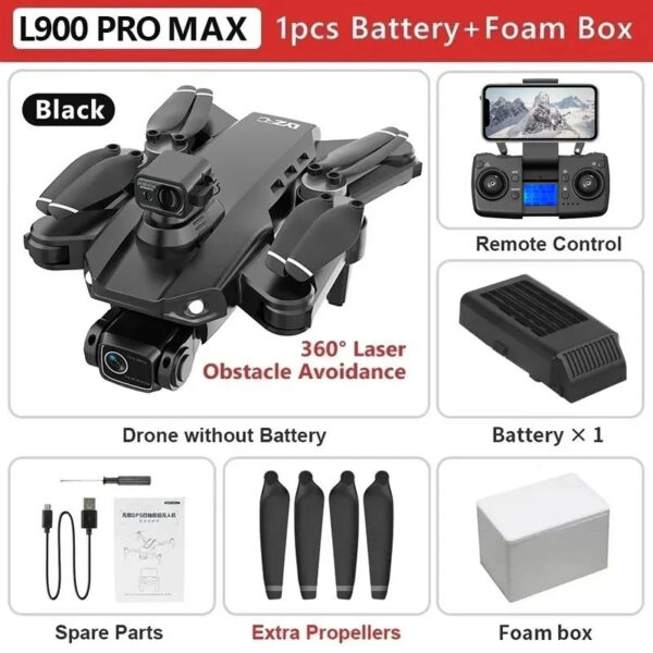 b3149b49aed71cf8 L900 Pro MAX GPS 4K Professional HD Dual Camera 5G Wifi 360° Obstacle Avoidance Brushless Foldable Quadcopter RC Drone Toy