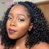 b31ea7b840460a97 Headband Wig Kinky Curly MYLOCKME Glueless Full hine Made Brazilian Remy Human Hair Wigs For Women 180% Density