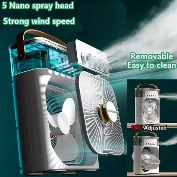 Portable Conditioners USB Electric Fan LED Night Light Water Mist Fun 3 In 1 Air Cooler Humidifie For Home